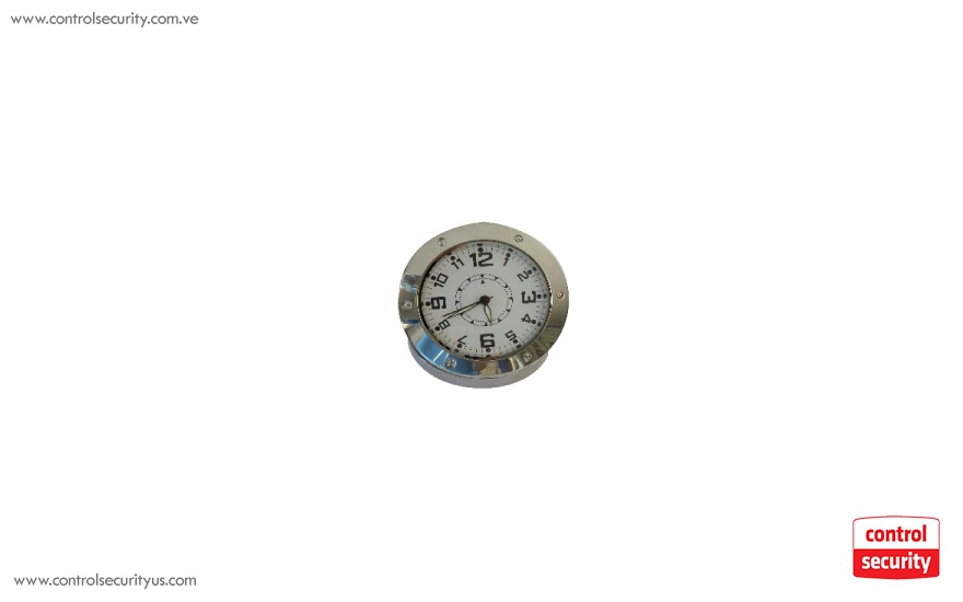 Silver Table Clock with Mini Camera